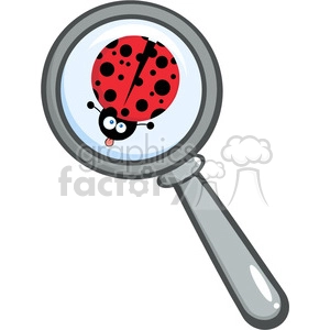 Royalty-Free-RF-Copyright-Safe-Magnifying-Glass-With-Ladybug-Sticking-Its-Tongue-Out