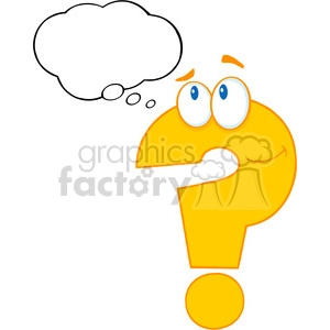 5034-Clipart-Illustration-of-Question-Mark-Cartoon-Character-With-Speech-Bubble