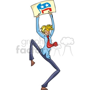 Republican man holding a sign for elections