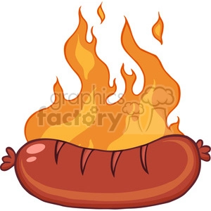 Grilled Sausage With Flames