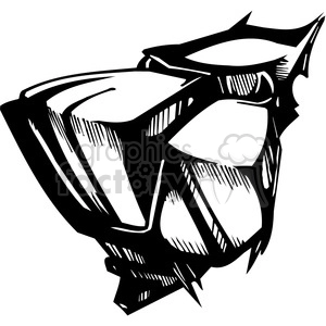 The image is a black and white clipart of an aggressive-looking wild dog, stylized in a way that is suitable for a vinyl-ready tattoo design. It features sharp edges and contrasting areas of light and dark to emphasize the ferocity and wild nature of the creature.