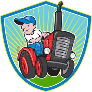 farmer driving a tractor