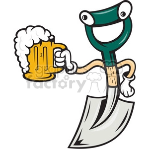 shovel holding beer front