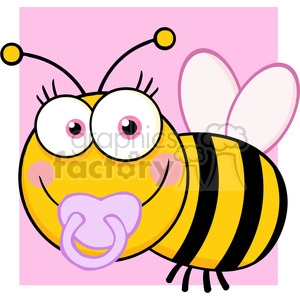 5608 Royalty Free Clip Art Baby Girl Bee Cartoon Mascot Character