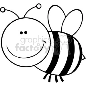 5594 Royalty Free Clip Art Smiling Bumble Bee Cartoon Mascot Character Flying