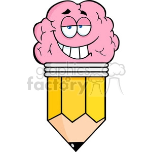 5922 Royalty Free Clip Art Clever Pencil Cartoon Character