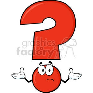 6271 Royalty Free Clip Art Red Question Mark Cartoon Character With A Confused Expression