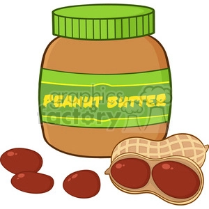 6595 Royalty Free Clip Art Peanut Butter Jar Cartoon Illustration