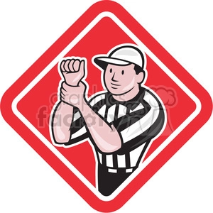 american football referee holding illegal use hands