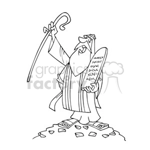 Moses bw cartoon caricature