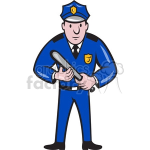 policeman holding baton