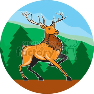 red deer marching FOREST MOUNTAINS CIRC