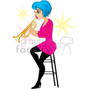 female playing the trumpet