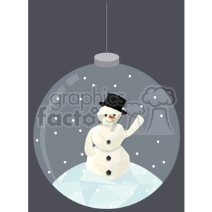 Low poly snowman snow globe cartoon character vector clip art image geometric