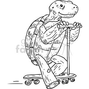 turtle scooter vector RF clip art images