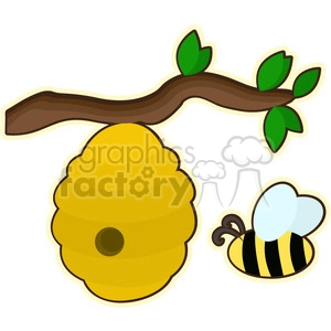 Beehive cartoon character vector image