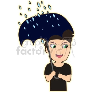 Umbrella Boy cartoon character vector image