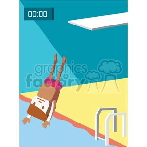 olympic high dive character illustration