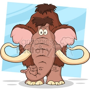 8751 Royalty Free RF Clipart Illustration Mammoth Cartoon Character Vector Illustration Isolated On White
