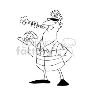 chip the cartoon character blowing whistle black white