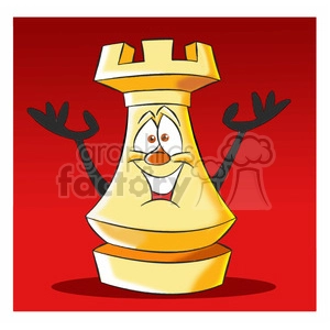 cartoon chess piece character rook