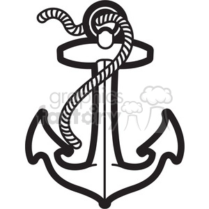 anchor with rope design tattoo illustration