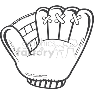 black and white baseball glove illustration