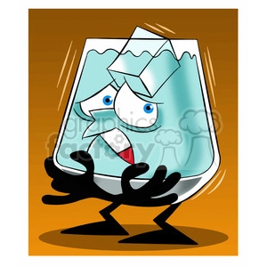 larry the cartoon glass character cold from ice