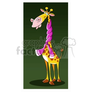 jeffery the cartoon giraffe character wearing a scarf