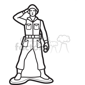 outline of toy soldier illustration graphic