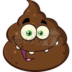 royalty free rf clipart illustration smiling poop cartoon mascot character vector illustration isolated on white backgrond