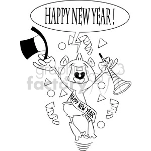 black and white happy new year baby new year vector art