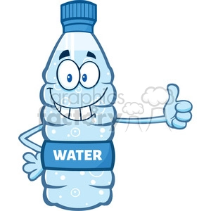 illustration cartoon ilustation of a water plastic bottle mascot character giving a thumb up vector illustration isolated on white background