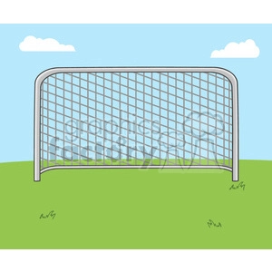 cartoon football gate vector illustration with background