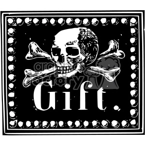 skull poison gift vintage 1900 vector art GF