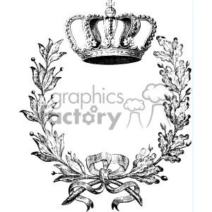 vintage crown and wreath vector vintage 1900 vector art GF