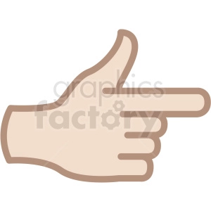 white hand gun gesture vector icon