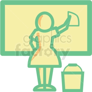 maid cleaning flat vector icon