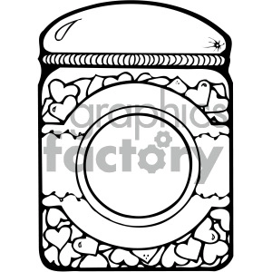 black white cartoon jar