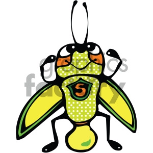 cartoon grasshopper vector art