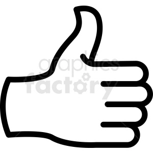 thumbs up back of hand vector icon