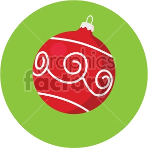 christmas ornament on green circle background icon