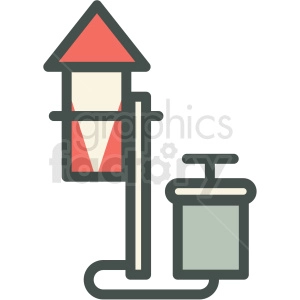 rocket with launcher guy fawkes day vector icon image
