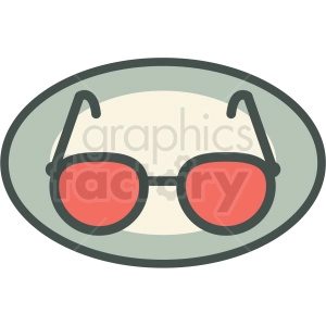 sunglasses with circle shape vector icon image
