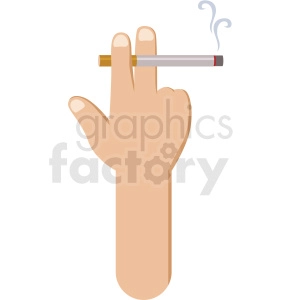 hand smoking cigarette vector flat icon clipart with no background