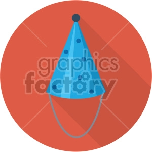 party hat on red circle background