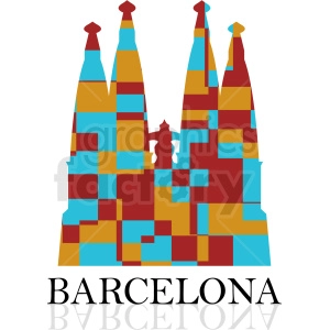 barcelona colorful label vector
