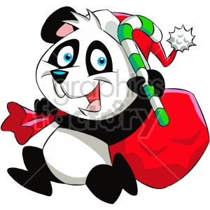 cartoon santa panda bear