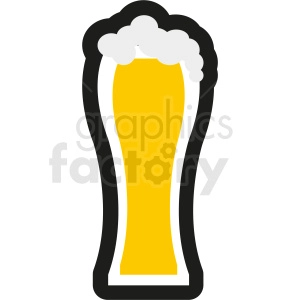 tall glass of beer no background