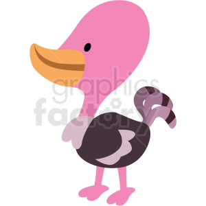 baby cartoon ostrich vector clipart